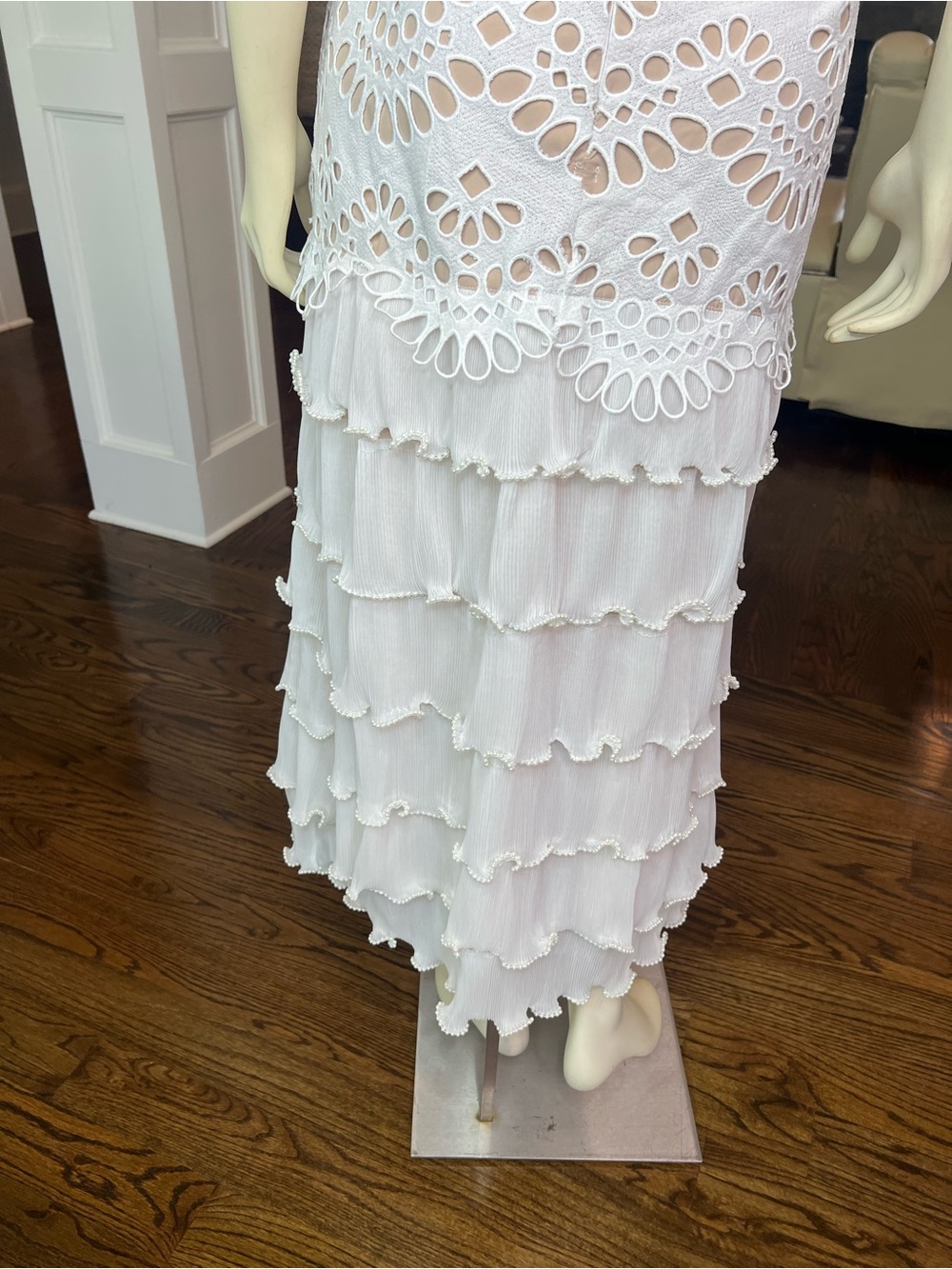 Elliatt Ivory Lace Cutout Tiered Maxi Dress - Picture 8 of 16